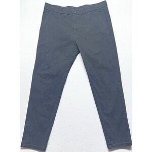Plaid & Plain Skinny‎ Fit Chino Pants Men's 33x28 Black Stretch Cotton Casual